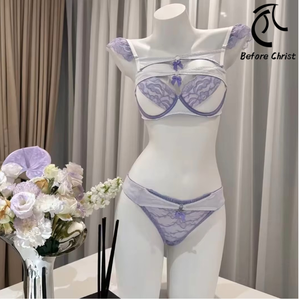 Pure Desire Sexy Back Bra Suit Large Parammary Anti-Saging Low-Rise Bikini sólido Correas ajustables con logotipo diseñado <span class=keywords><strong>para</strong></span> mujeres - Product Image 6