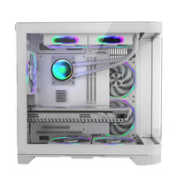 Mini aquarium métallique 240 à refroidissement par eau, boîtier ATX panoramique transparent à côtés incurvés, style 'Sea View Room', en stock pour l'exportation