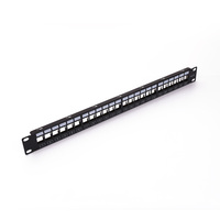 Panel Patch Data Fiber Optik Cat6/Super Cat6 UTP Tanpa Pelindung 24 Port/48 Port Desain Hemat Ruang Rak 1U untuk Jaringan Perusahaan