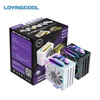Refroidisseur CPU LOVINGCOOL J160 pour ordinateur de bureau, 6 caloducs en cuivre, TDP 220W, couvercle ARGB personnalisé et ventilateur hydraulique silencieux, dissipateur thermique d'usine