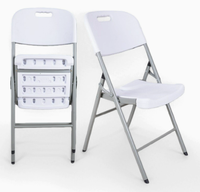Chaise pliante empilable en plastique HDPE avec structure en acier, idéale pour banquets, mariages, événements extérieurs, camping, jardin et autres lieux.