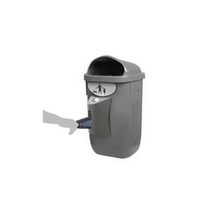 Cestino per Rifiuti Canini 50 L Grigio con Dispenser Sacchetti per Uso Esterno - Product Image 1