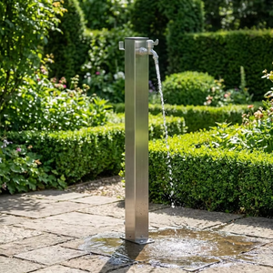 <span class=keywords><strong>Colonne</strong></span> de douche extérieure moderne Hydrorelax carrée en acier inoxydable finition chromée pour <span class=keywords><strong>jardin</strong></span>, piscine, cour arrière, <span class=keywords><strong>robinet</strong></span> de bain - Product Image 4