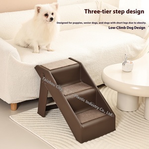 छोटे कुत्ते और बुजुर्ग पालतू फोल्डिंग प्लास्टिक सीढ़ियों के साथ कुत्ते की सीढ़ियों के साथ सीढ़ियों के साथ बिस्तर के सोफे और उच्च स्थानों के लिए - Product Image 2