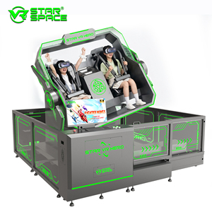 VR STAR SPACE <span class=keywords><strong>Silla</strong></span> Simuladora de Realidad Virtual Doble 360, Atracción de Movimiento Metálico 9D para Parque de Atracciones, Sala de Juegos Interior, Directo de Fábrica - Product Image 2
