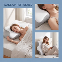 Oreiller cervical personnalisable en mousse à mémoire de forme, forme papillon, ergonomique, pour un sommeil sain et profond (vente en gros)