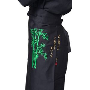 Tablier de <span class=keywords><strong>cuisine</strong></span> japonaise serveur demi-longueur noir sushi salopette tablier sashimi gros broderie tablier antifouling - Product Image 1