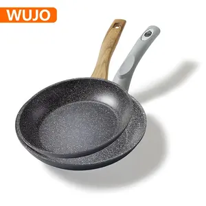 20cm 22cm 24cm 26cm 28cm High Quality Modern Induction Granite Stone Fish Saute Non Stick aluminum Fry Pan with Bakelite Handle