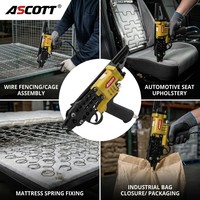 Pince à anneaux de serrage en aluminium ASCOTT SC7C C24, agrafeuse pneumatique 15GA pour cage, canapé, matelas, outils de fixation, pistolet pneumatique à anneaux de serrage