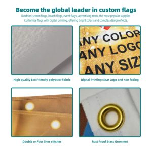Banderas Promocionales para Exterior de 3x5 Pies, Banderas Personalizadas de 3x5 Pies Doble Cara por Sublimación en Blanco con Cualquier Diseño de Logotipo y Pancartas - Product Image 2