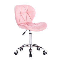 Chaise de bureau exécutive en cuir PU, pivotante et réglable, moderne, pour la maison ou le bureau, blanche et rose, chaise de maquillage