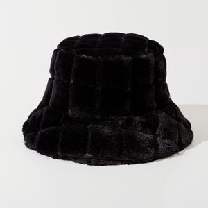 Wholesale Stock <b>Purple</b> Fuzzy Fleece Fisherman's <b>Bucket</b> <b>Hat</b> Checkered Pattern Unisex Winter <b>Hats</b> High Quality Fishing Ski Cycling - Product Image 2