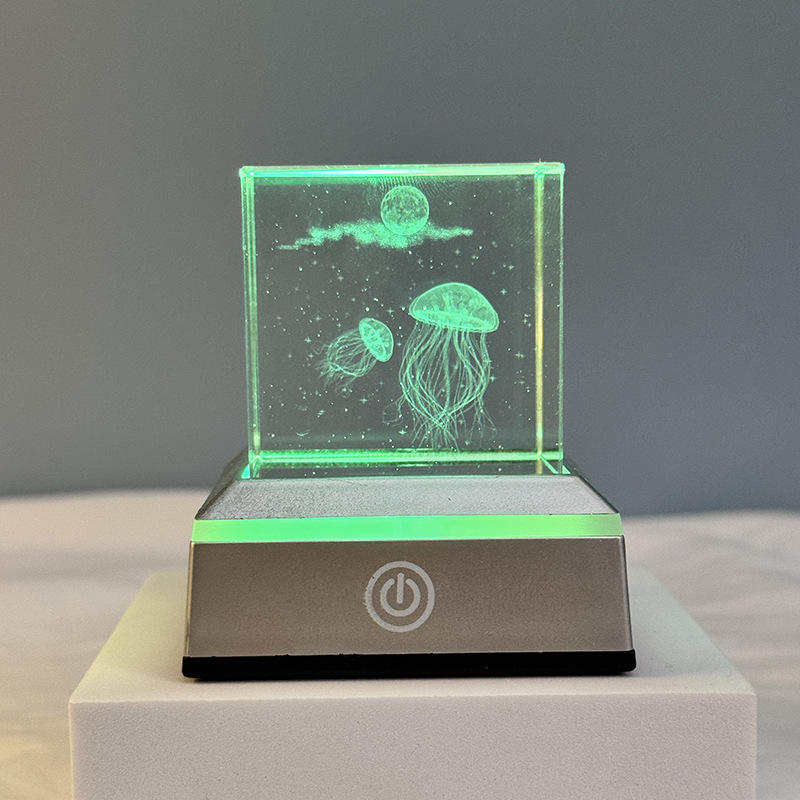 Base tactile argentée carrée 5cm Méduse