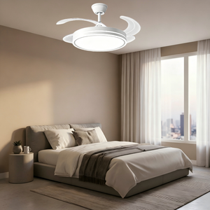 Modern LED <b>Ceiling</b> Fan With 3 Blades DC Motor <b>Remote</b> <b>Control</b> Flush Mount <b>Light</b> 2700K Warm White Plastic Body Living Room Use - Product Image 2
