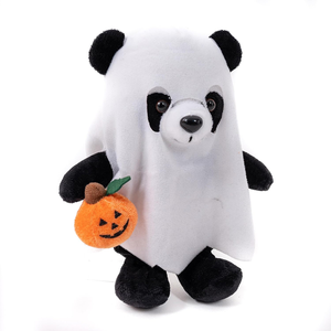 Jouets en peluche panda d'Halloween en costumes lumineux avec citrouille en peluche Trick or Treat Party Decor Custom Panda Glow Toy - Product Image 1