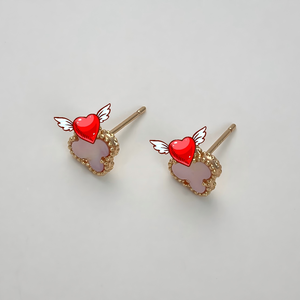 Boucles <span class=keywords><strong>d</strong></span>'oreilles fines en argent sterling S925, 9,5 mm, trèfle à quatre feuilles, pierres naturelles, bijoux minimalistes pour femmes et hommes - Product Image 2