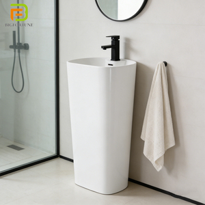 Lavabos de Pedestal Modernos para Exteriores, Lavabos de Cerámica para Baño, Lavabos de Columna, Lavabos Independientes - Product Image 1