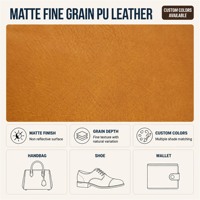Tela de Cuero PU Vintage de Grano Fino Mate Premium de 0,9 mm y 52 Pulgadas de Ancho, Colores Personalizados para Bolsos, Zapatos y Carteras, Venta al Por Mayor
