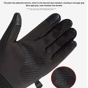 Tam parmak kış sporları eldiven rüzgar geçirmez su geçirmez bisiklet kayak dokunmatik ekran polar eldiven - Product Image 5