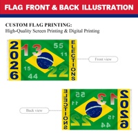 Drapeau personnalisé 60x90CM 90x150CM Brésil Élections 2026 Impression sérigraphique Toutes tailles Drapeau extérieur Vente en gros Drapeaux électoraux