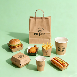 Emballage alimentaire en papier kraft, logo personnalisé, boîte à emporter pour hamburgers et poulet frit, gaufrage, contenants jetables pour la restauration rapide, vente en gros - Product Image 3