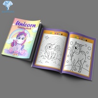 Livre de coloriage et de dessin magique à l'eau pour enfants, thème licorne mandala, avec autocollants