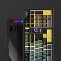 Nuevo Teclado Mecánico para Juegos 5098B Negro Dorado OEM, Bluetooth 5.0/2.4GHz/USB-C, Tres Modos, Retroiluminación Ajustable, Rueda de Desplazamiento, ISO-DE