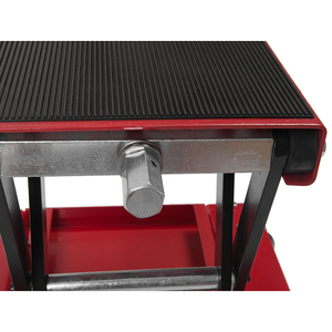 Gato elevador de tijera para motocicleta, ruedas de carrito, perfil bajo, Manual, polipasto de suelo plano, mesa delantera y trasera, rueda central, soporte de motor - Product Image 6