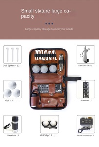 Wholesale Golf <b>Tool</b> <b>Kit</b> <b>Bag</b> | Waterproof PU Leather with Range Finder Divot Repair Club Cleaning Accessories Set - Product Image 2