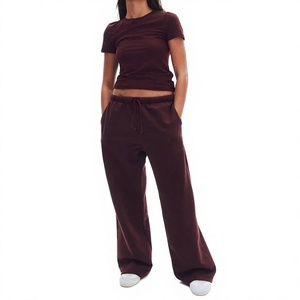 Pantalon de jogging décontracté pour homme, bordeaux, coupe large, taille élastique avec cordon de serrage, respirant, idéal pour l'automne - Product Image 2