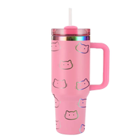 Gobelet isotherme en acier inoxydable KT de 40 oz, rose pailleté, personnalisé, de haute qualité, en gros, pas cher, pour les voyages en plein air, tasse de voiture
