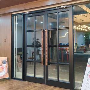 Hete Aanbieding Modern Design Hoge Kwaliteit Draaideuren Aluminium Glas Commerciële Patio Ingang Deuren Aluminium Dubbele Draaideur - Product Image 2