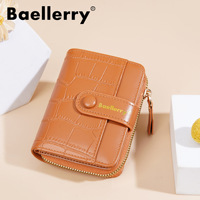 Billetera Cuero untuk Mujer Dama wanita Carteras lipat dua pemegang kartu kecil kulit Pu buaya RFID dompet Pemblokiran untuk wanita