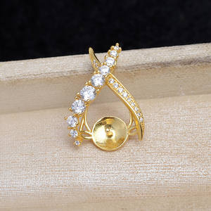 925 <b>Silver</b> Zircon <b>Cross</b> <b>Pendant</b> DIY Accessory for Pearl Jewelry Empty Semi-Finished 11-12 Base JG5904 Fashion <b>Pendants</b> Charms - Product Image 4