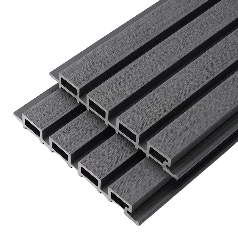 Ngoài trời trang trí WPC decking Panel tường ốp cho sân WPC nội thất rãnh tấm Tường