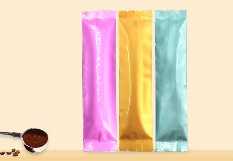 Sacs en plastique imprimés personnalisés Petit sac à café instantané Sachet à barre d'emballage en sachet de chocolat en poudre pour thé aux enzymes probiotiques