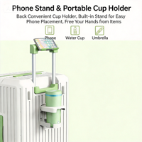 Valise de voyage rigide intelligente, luxueuse et durable, à 4 roues pivotantes, avec ouverture frontale 1:9, design extensible, support pour téléphone et porte-gobelet
