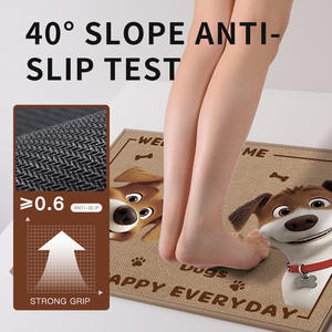 Tapete para Perros Happy Dog, Rectangular, Antideslizante, con Estampado Animal, para Entrada de Casa, Resistente a las Manchas, de Fibra de Poliéster - Product Image 3