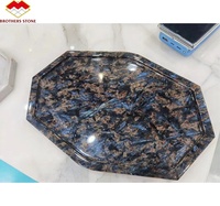 Luxe granit pierre marbre grande dalle moderne brésilien Phoenix plume bleu granit dessus de table et plaque décoration