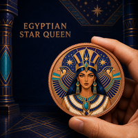 Pièce commémorative de collection en cuivre pur 999 de 1 once, motif Reine Égyptienne, avec portrait égyptien personnalisé, vente en gros