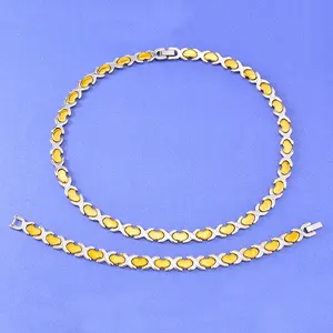 Modalen Stainless Steel Jewelry Indian Kundan Xoxo Necklace Set
