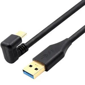 Cantell U בצורת מרפק USB C כבל זהב מצופה 5Gbps USB 3.0A זכר AM-C כדי סוג-C U-עיקול נתונים טעינת מתאם כבל