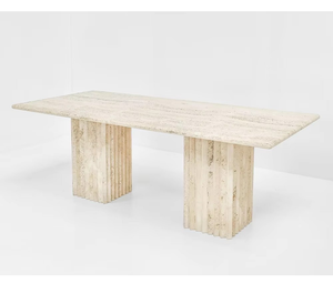 Travertina naturale <span class=keywords><strong>marmo</strong></span> pietra mobili moderno Beige travertino <span class=keywords><strong>tavolo</strong></span> <span class=keywords><strong>da</strong></span> <span class=keywords><strong>pranzo</strong></span> per ristorante sala <span class=keywords><strong>da</strong></span> <span class=keywords><strong>pranzo</strong></span> - Product Image 1
