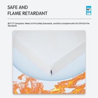 Matelas en mousse à mémoire de forme en gel de 15 pouces d'épaisseur, classe de protection incendie hôtelière, avec housse amovible, roulé en boîte, pour hôtels