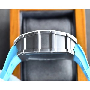 Waterproof Luxurious Tonneau <b>Mechanical</b> <b>Watch</b> with Power Reserve 24mm Band Ceramic Case Rubber Strap Unisex - Product Image 4