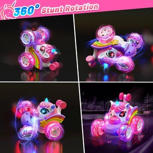 Coche a Control Remoto de Unicornio YT <span class=keywords><strong>para</strong></span> Niñas, Recargable, Acrobacias de 360°, Rotación 4WD con Luces LED, Juguetes <span class=keywords><strong>para</strong></span> Niños - Product Image 2