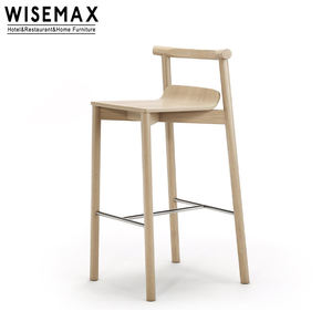 WISEMAX FURNITURE Chaise <span class=keywords><strong>de</strong></span> comptoir nordique moderne à dossier bas <span class=keywords><strong>Tabouret</strong></span> <span class=keywords><strong>de</strong></span> <span class=keywords><strong>bar</strong></span> haut en bois <span class=keywords><strong>de</strong></span> chêne naturel avec repose-pieds pour îlot <span class=keywords><strong>de</strong></span> cuisine Maison - Product Image 5