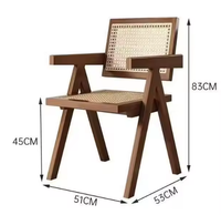 Chaise de salle à manger en bois massif au design nordique rétro avec accoudoirs pour la maison, le restaurant, l'hôtel, meubles de loisirs nordiques, chaise de salle à manger en bois