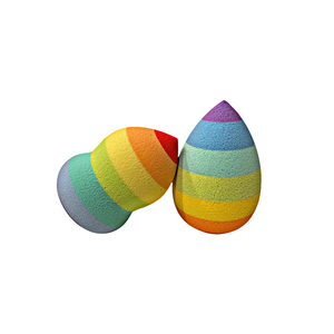 Éponge de maquillage en silicone en forme de goutte d'eau arc-en-ciel, sans latex, douce, sans couture, pour fond de teint, multicolores, réutilisable, éponge cosmétique pour le visage - Product Image 2