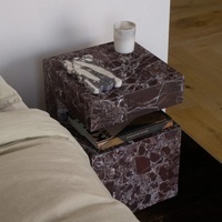 Table d'appoint en marbre naturel, design de mobilier d'intérieur, table multicolore, pilier en pierre de luxe, socle en marbre